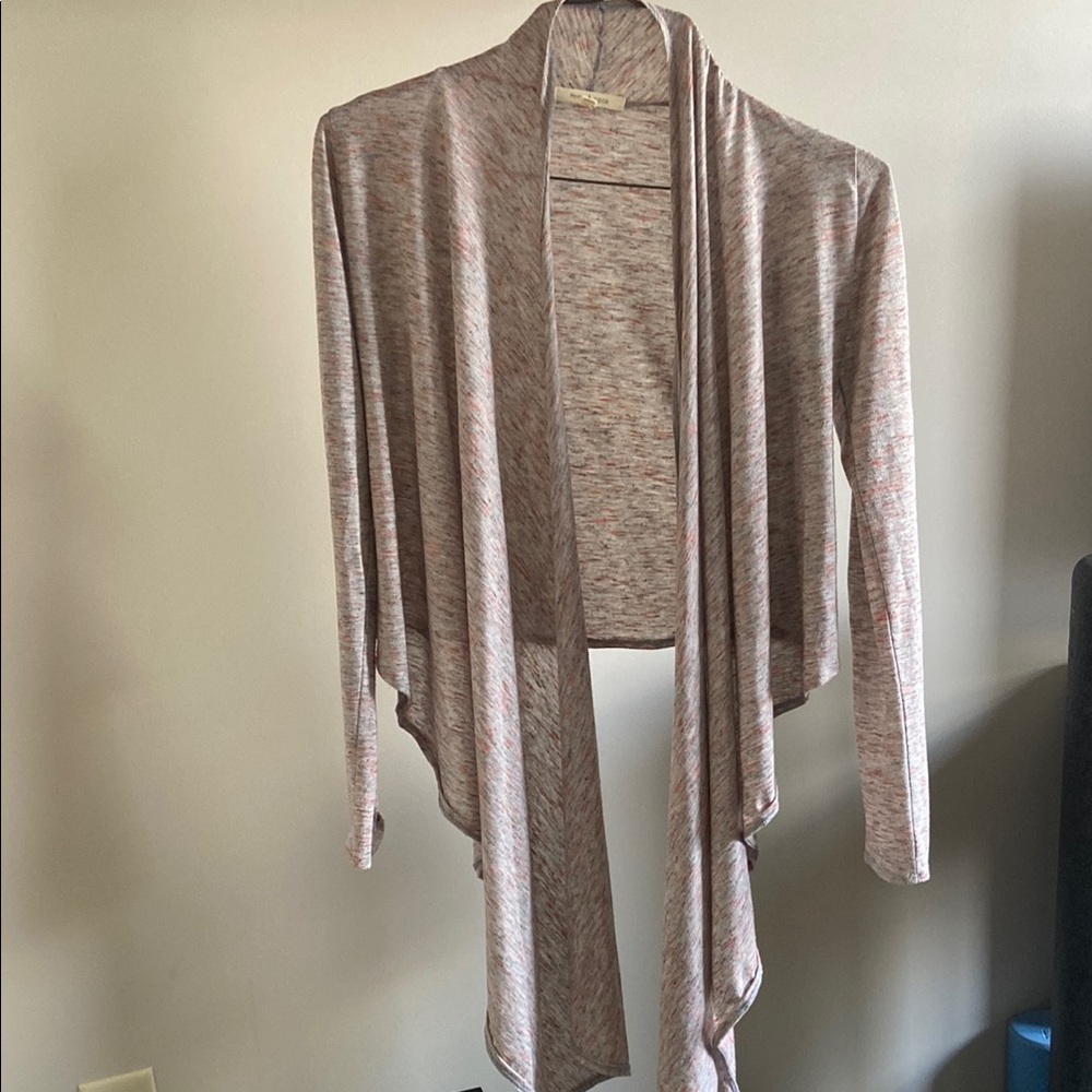 Anthropologie Pure Good Cream and Pink Knit Sweater